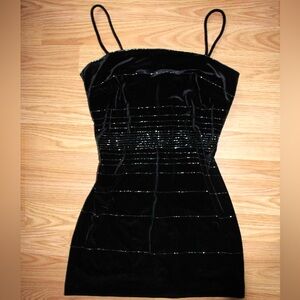 Black Velvet Mini Dress